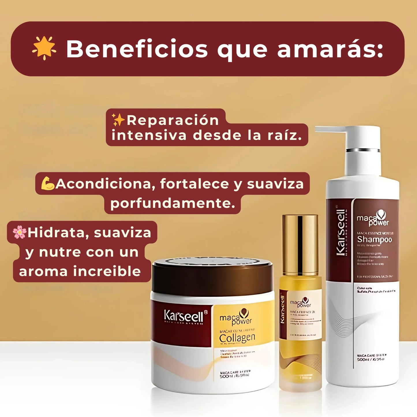 COMBO KARSEELL™ "El secreto de un cabello brillante y sedoso no está en el salón… está aquí 👇”