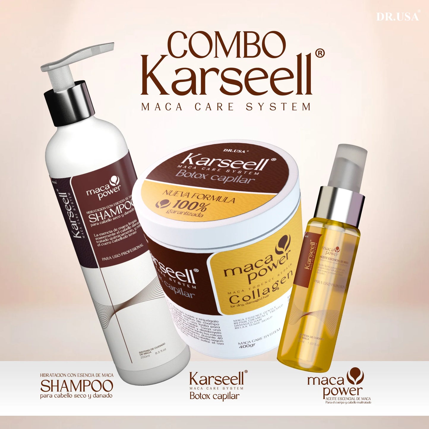 COMBO KARSEELL™ "El secreto de un cabello brillante y sedoso no está en el salón… está aquí 👇”